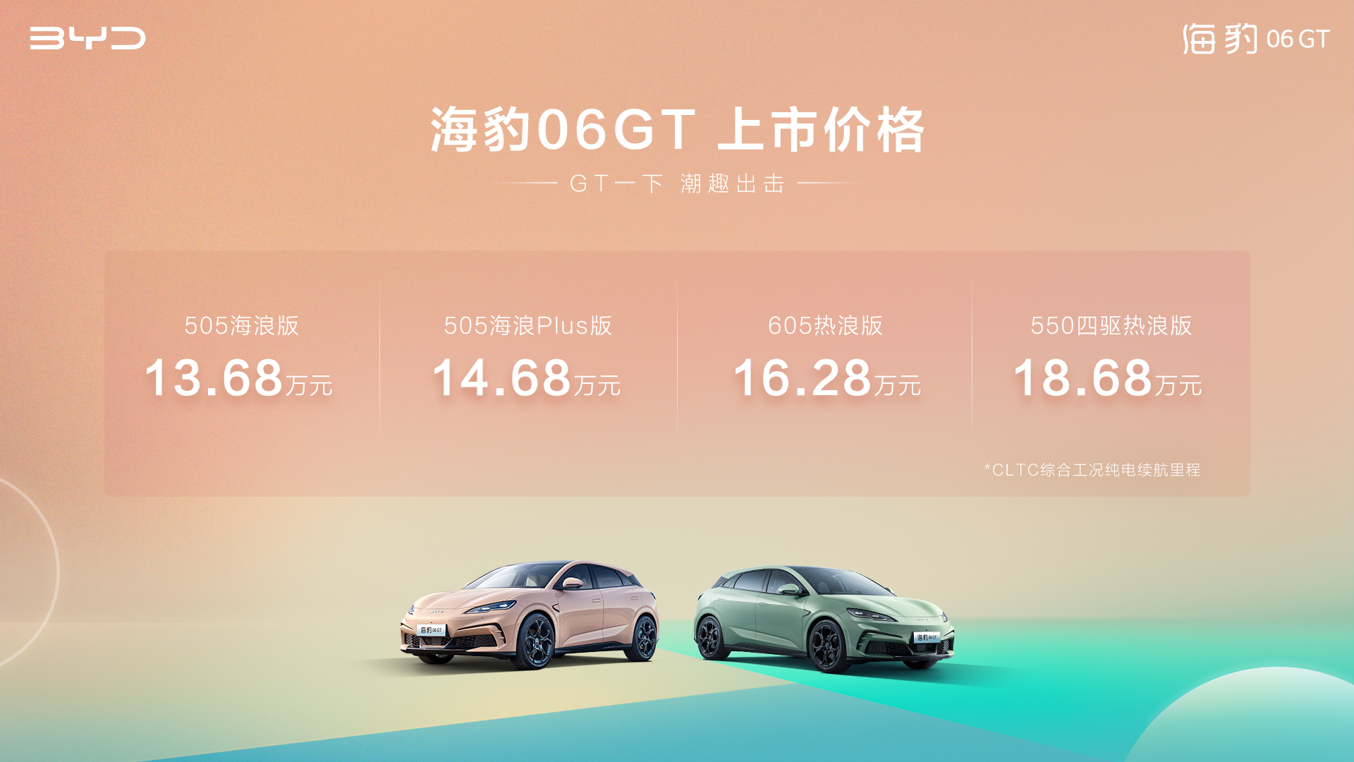 年轻人第一台GT海豹06GT 13.68万起上市 - 第1张